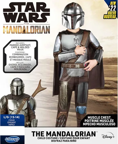 Vista 4 de Jazwares Disfraz de The Mandalorian para niño, Negro
