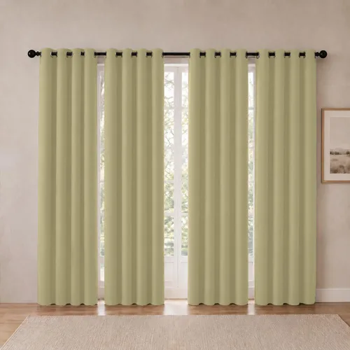 Vista 113 de Cortinas de oscurecimiento de habitación de 45 pulgadas de largo para dormitorio y sala de estar, cortinas térmicas aislantes con ojales