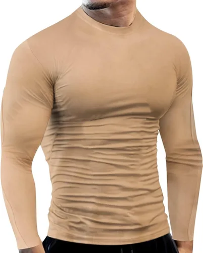 Vista 9 de Camisas de compresión atléticas de manga larga para hombre, capa base, camisa de entrenamiento atlético, camisas de compresión, camisetas deportivas