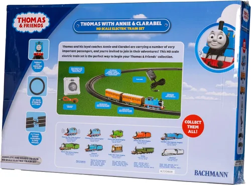 Vista 5 de Bachmann Trains - Thomas & Friends Thomas con Annie y Clarabel Juego de Tren Eléctrico Listo para Usar - Escala HO Complete Starter Set