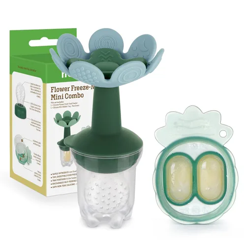Vista 7 de Haakaa Flower Baby Alimentador de alimentos frescos con bandeja para congelador, molde de paletas de leche materna para alivio de enfriamiento
