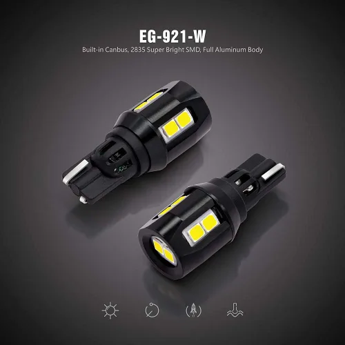 Vista 2 de SiriusLED - Bombilla LED de respaldo trasero sin error (tamaño 921, súper brillante, 3030, SMD, xenón, 6000 K, 2 unidades)