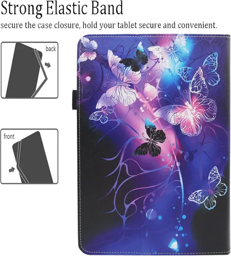 Vista 3 de Funda universal para tablet Android de 7 8 pulgadas, Dluggs soporte de visualización multiángulo con funda y correa de mano para tablet de 7.0-8.5