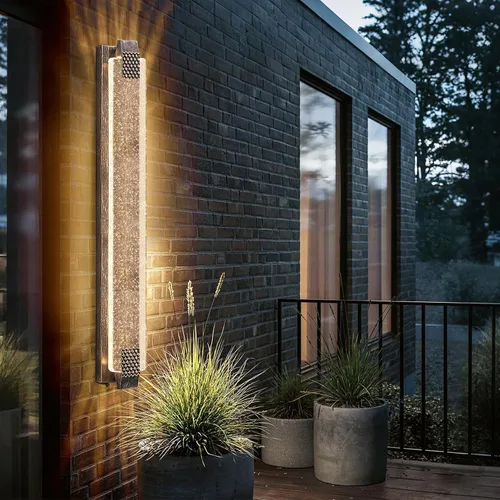 Vista 12 de camuucci Luz para exteriores del anochecer al amanecer, luces LED de porche de 15.7 pulgadas para exteriores, impermeable, moderno, soporte de pared