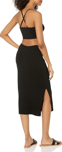 Vista 2 de The Drop Womens Zuri Fitted Cut-Out One Shoulder Maxi Sweater Dress