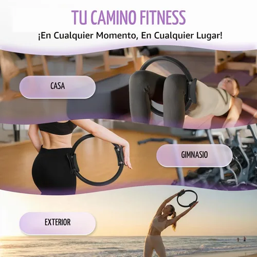 Vista 6 de JKSHMYT Pilates Ring, 14.5 inch Magic Circle Pilates Equipment Negro