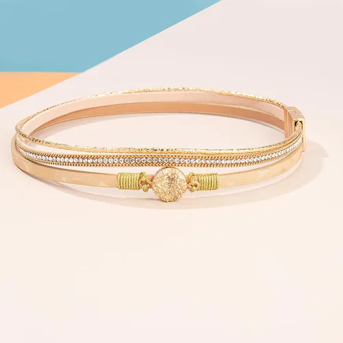Vista 6 de Pulseras bohemias de cuero con cierre magnético para mujer, Cuero sintético