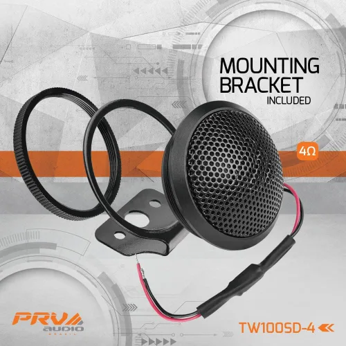 Vista 6 de PRV AUDIO TW100SD-4 - Par de tweeters de cúpula suave, cúpula de 28 mm, 4 ohmios, diseño de montaje empotrado elegante, ligero, imanes de neodimio