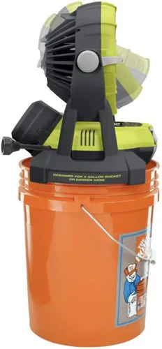Vista 2 de RYOBI Ventilador de nebulización superior de cubo de 2 velocidades ONE de 18 voltios (solo herramienta)