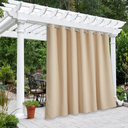 Vista 30 de NICETOWN Cortina para Exteriores para Patio Impermeable de 84 Pulgadas de Ancho, Aislamiento Térmico con Ojales Antioxidantes Bloqueo UV Cortina