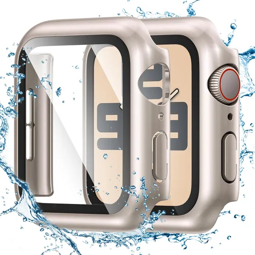 Vista 13 de Tensea - Funda protectora de pantalla para Apple Watch de 1.732 in SE 3/2nd/SE/Series 6/5/4 Waterproof iWatch Protective Face Cover -Tempered