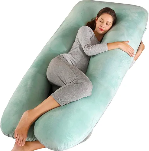 Vista 15 de Amagoing - Almohada de embarazo refrescante para dormir, almohada de maternidad en forma de U de cuerpo completo para mujeres con dolor de cadera