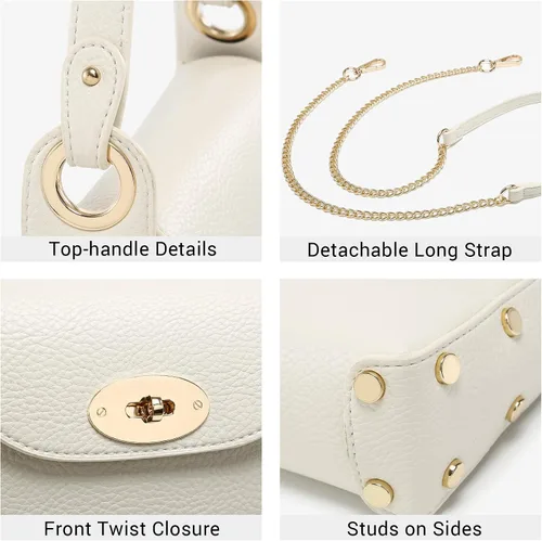 Vista 6 de VONMAY Women Small Crossbody Bag Studded Evening Bags Clutch Purse Mini Satchel Handbag for Wedding Prom Cocktail Party