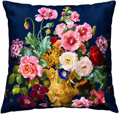 Vista 56 de Funda de cojín floral ligera de lujo, 18 x 18 pulgadas, pintura al óleo retro victoriana de doble cara, fondo negro, flor vibrante, funda de cojín