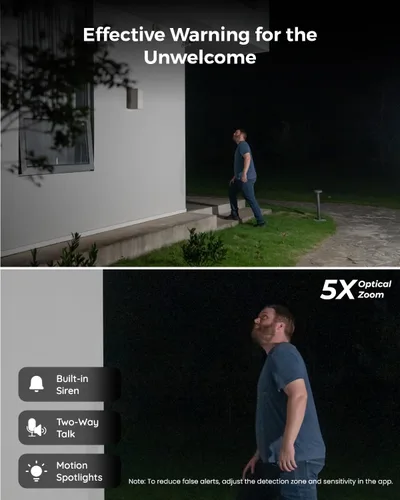 Vista 10 de REOLINK RLC-811A - Cámara de seguridad con cable IP PoE 4K - FoV de 123°, zoom óptico 5X para uso en exteriores, visión nocturna a color, detección