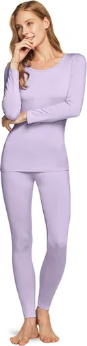 Vista 7 de TSLA Conjunto de ropa interior térmica para mujer, vellón suave, pantalones largos, primera capa cálida para invierno, parte superior e inferior