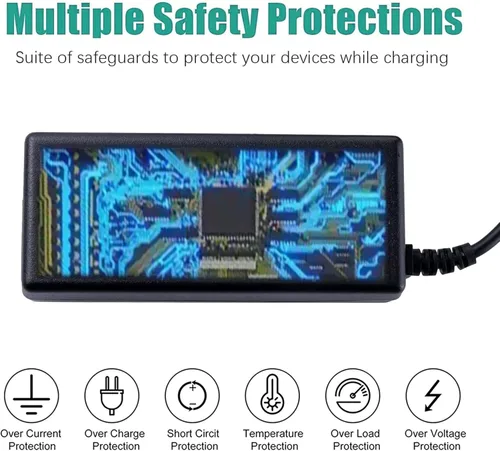 Vista 4 de Adaptador de cable de alimentación de CA para monitor HP 27 pulgadas, 25 pulgadas, 23.8 pulgadas, 23 pulgadas, 21.5 pulgadas, 20 pulgadas, 19 V