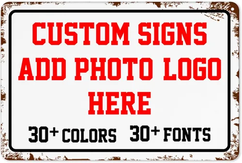Vista 12 de Letreros personalizados de metal resistentes a la intemperie de 8 x 6 pulgadas, letreros personalizados para letreros de intersección, letreros