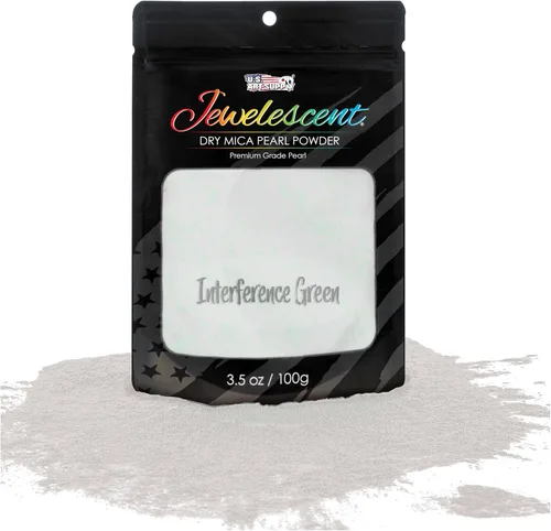Vista 19 de U.S. Art Supply Polvo de pigmento perla de mica, Aqua 3.5 oz (100g)