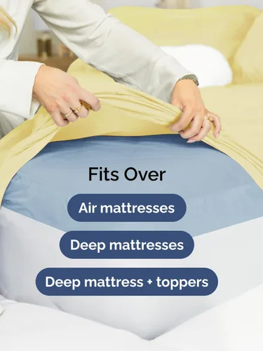 Vista 179 de Extra Deep Twin XL Sheet Set - 3 Piece College Dorm Room - White 01-Blanco