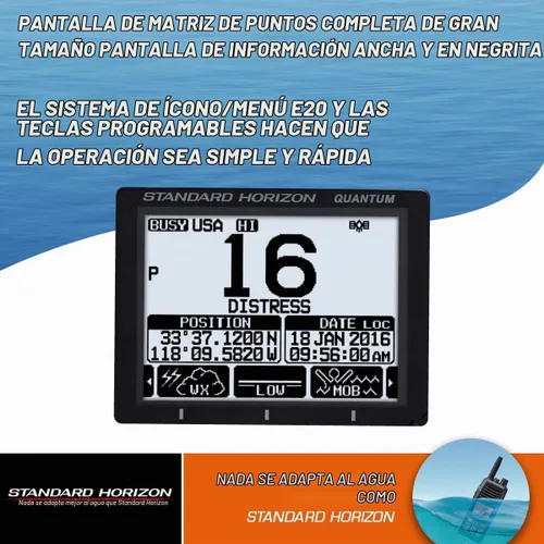 Vista 3 de Standard Horizon Quantum GX6000 VHF de montaje fijo de grado comercial