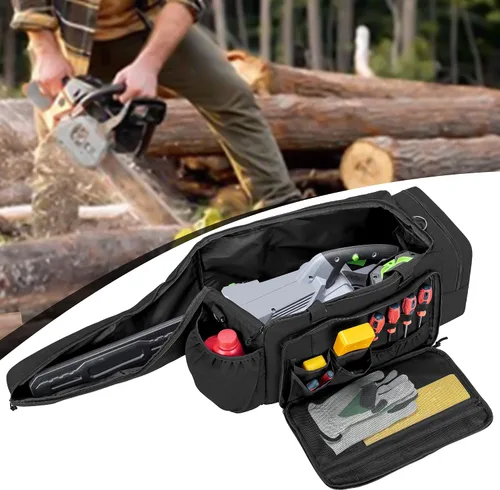 Vista 7 de samdew Funda de transporte para motosierra, bolsa de almacenamiento acolchada para motosierra compatible con motosierra eléctrica EGO de 14, 16 y 18
