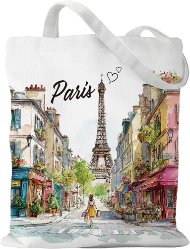 Vista 12 de Bolsa de algodón para mujer, regalos de recuerdos, bolsas de tela reutilizables, regalos de diseño artístico de acuarela