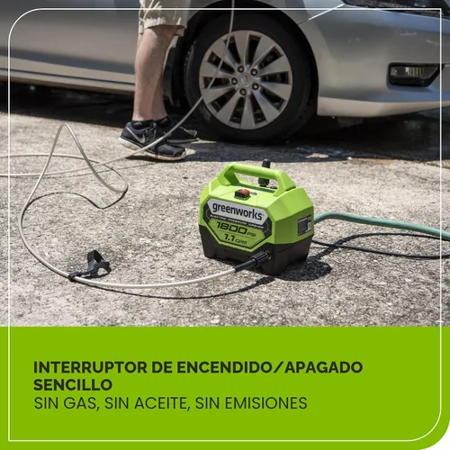 Vista 6 de Greenworks Lavadora a presión eléctrica de 1800 PSI (1.1 GPM) con certificación PWMA