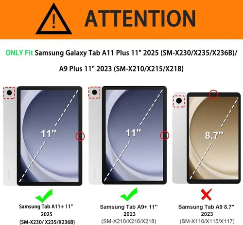Vista 2 de SUPLIK Funda para niños para Samsung Galaxy Tab A11 Plus 2025 & A9 Plus 2023 de 11 pulgadas, Funda para Galaxy Tab A11+/A9+ con protector