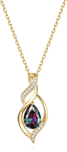 Vista 28 de FANCIME Collar de piedra natal para mujer, regalo de cumpleaños para ella 10 - Ópalo
