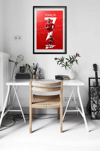 Vista 5 de CR7 - Póster de Cristiano Ronaldo Arte de pared deportivo de fútbol Impresión motivacional (24 x 36)
