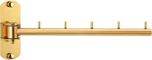 Vista 9 de Perchero Plegable de Pared con Brazo Giratorio de Acero Inoxidable Resistente para Baño, Dormitorio, Cuarto de Lavandería - Negro