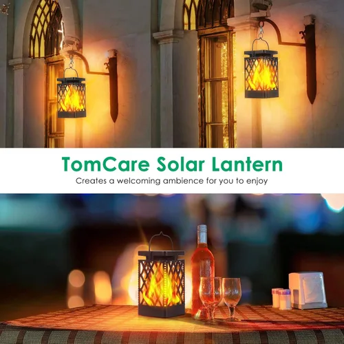 Vista 5 de TomCare Linterna solar parpadeante con luces solares para caminos