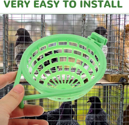 Vista 4 de Mipcase Cuenca de nido de pájaro para pájaros pequeños, soporte de anidación verde para loros, fácil de instalar, prácticos suministros para pájaros
