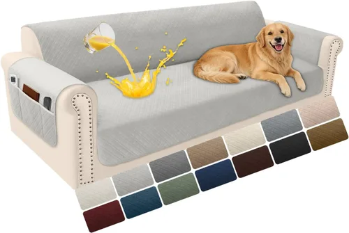 Vista 63 de Fundas de terciopelo 100% impermeables para sofá biplaza, fundas lavables para sofá de 2 plazas, fundas de sofá aptas para mascotas, protector