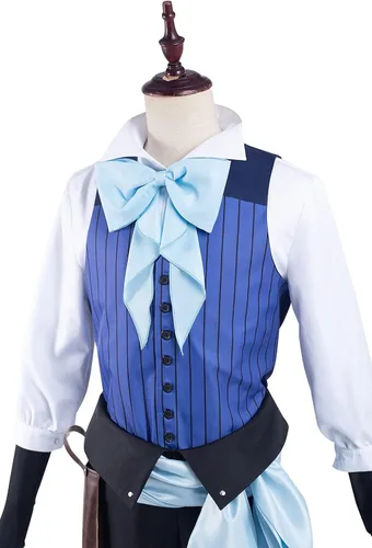 Vista 5 de Verycos Vanitas - Conjunto de chaqueta para disfraz de cosplay, aretes, camisa y uniforme de Halloween