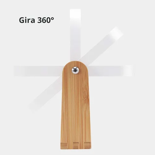 Vista 4 de LFOYOU Espejo de maquillaje de tocador con soporte de bambú natural, espejo de aumento giratorio de 360 grados de doble cara, espejo de maquillaje