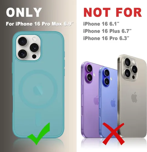 Vista 393 de Funda para Google Pixel 10 Pro XL, cubierta magnética mate, color negro Fit for MagSafe, Screen Protector included, Shockproof Military Grade