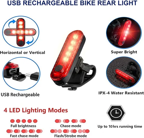 Vista 7 de Kit de herramientas de reparación de bicicletas con mini bomba de bicicleta, bolsa de sillín de bicicleta con luz trasera, multiherramienta