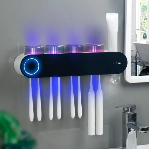 Vista 9 de iHave Portacepillos de dientes para baños, desinfectante y soporte para cepillos de dientes UV, accesorios de baño inteligentes para el hogar, 2