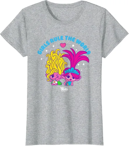 Vista 26 de DreamWorks Trolls Band Together - Camiseta para niñas con leyenda "Rule", diseño Negro