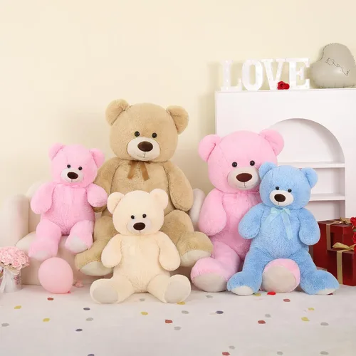 Vista 6 de Toys Studio - Adorable oso de peluche gigante, de 36 pulgadas, color gris, felpa suave, para novias y niñas