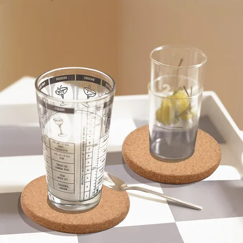Vista 6 de ToolMenu - Posavasos de corcho absorbentes para bebidas, 6 unidades, borde redondo de 4 pulgadas, resistentes al calor, reutilizables, extra