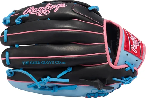 Vista 5 de Rawlings Guantes de béisbol de la serie R9 Tamaños 11.5 a 12.75 pulgadas Múltiples estilos Pro H-Web Negro/Oro