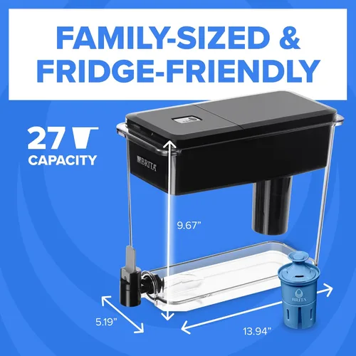 Vista 7 de Brita Dispensador de jarra de agua XL de 27 tazas, incluye 1 filtro Elite