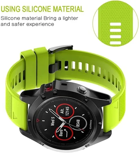 Vista 3 de Correa de 0.866 in compatible con Garmin Fenix 7, Fenix 6, Fenix 6 Pro, Fenix 5, Fenix 5 Plus, Approach S60 S62, Forerunner 935 945, pulsera de Verde