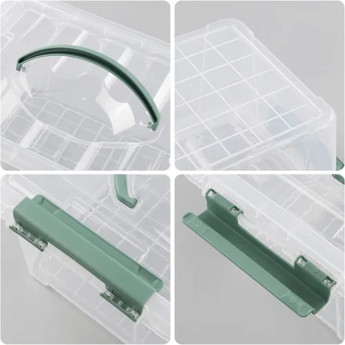 Vista 3 de Paquete de 4 cajas de almacenamiento transparentes de 6 cuartos de galón, contenedores de plástico con tapas