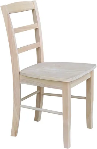 Vista 5 de International Concepts Madrid - Sillas de comedor, madera de parawood maciza, sin terminar (juego de 2)