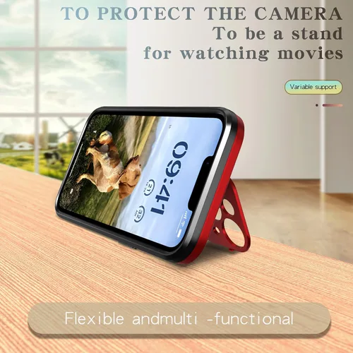 Vista 7 de Funda magnética diseñada para iPhone 13, protector de lente de cámara con soporte [compatible con MagSafe], agradable a la piel, de grado militar, a