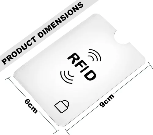 Vista 2 de SaiTech IT Juego de 10 fundas de bloqueo RFID, la mejor manera de proteger tus tarjetas del robo electrónico, diseño duradero, ligero y compacto